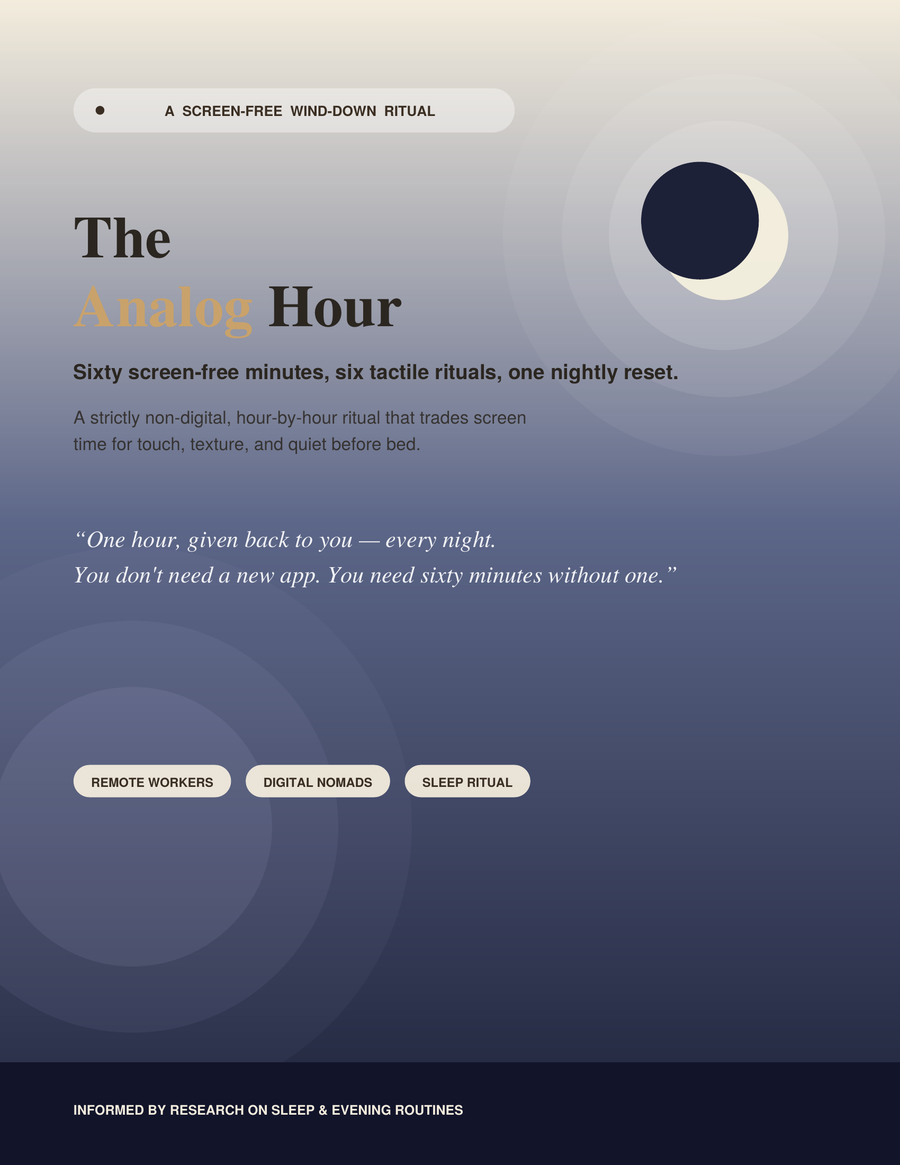 Cover of The Analog Hour: A 60-Minute Sensory Detox